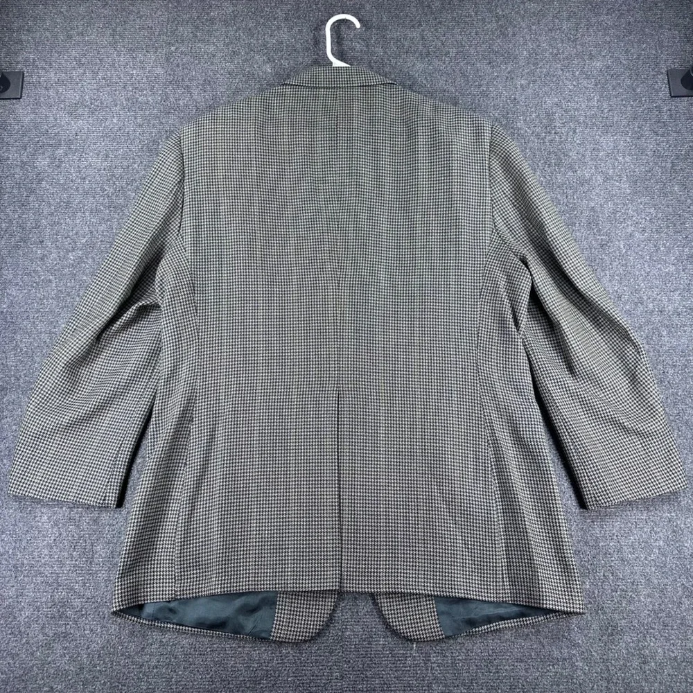 Jos. A. Bank Blazer Mens 44R 44 Regular Brown Houndstooth Wool Sport Coat Jacket